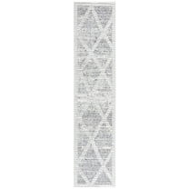 SAFAVIEH Martha Stewart Lucia Dimitar Diamond Shag Runner Rug, Grey/Ivory, 2' x 8'