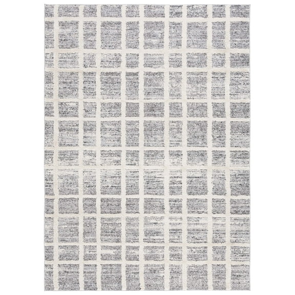 SAFAVIEH Martha Stewart Lucia Shag Area Rug, Dark Grey/Ivory, 4' x 6'