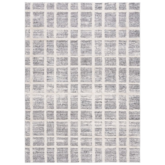 SAFAVIEH Martha Stewart Lucia Shag Area Rug, Dark Grey/Ivory, 6'7" x 9'