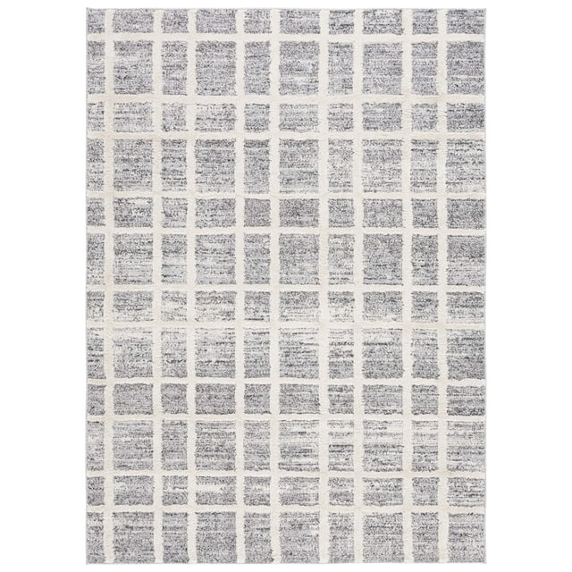 SAFAVIEH Martha Stewart Lucia Shag Area Rug, Dark Grey/Ivory, 9' x 12'