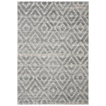SAFAVIEH Martha Stewart Lucia Shag Area Rug, Dark Grey/Light Grey, 4' x 6'