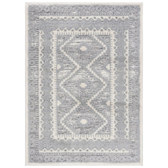 SAFAVIEH Martha Stewart Lucia Shag Area Rug, Grey/Ivory, 4' x 6'