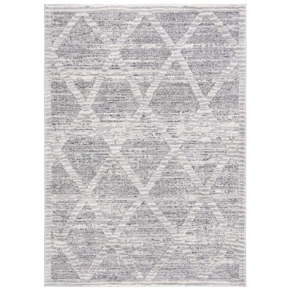 SAFAVIEH Martha Stewart Lucia Shag Area Rug, Grey/Ivory, 5'1" x 7'6"