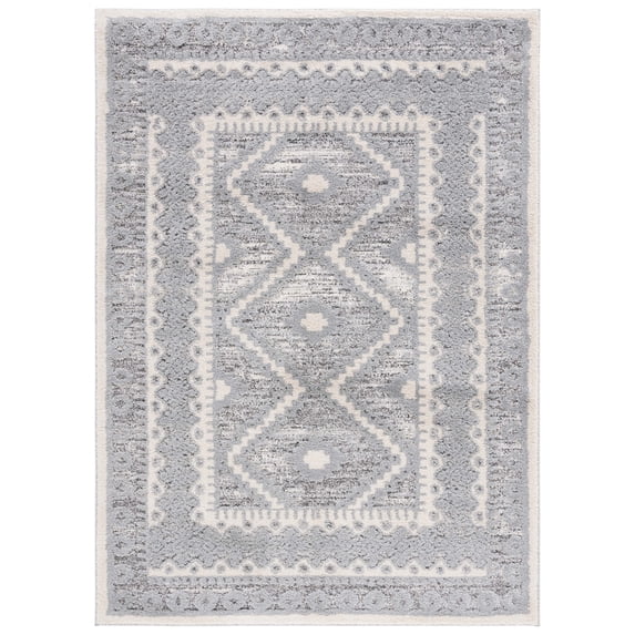 SAFAVIEH Martha Stewart Lucia Shag Area Rug, Grey/Ivory, 5'1" x 7'6"