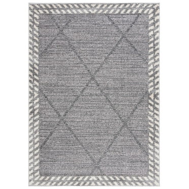 SAFAVIEH Martha Stewart Lucia Shag Area Rug, Grey/Ivory, 8' x 10'