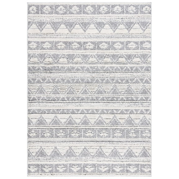 SAFAVIEH Martha Stewart Lucia Shag Area Rug, Ivory Grey/Dark Grey, 4' x 6'