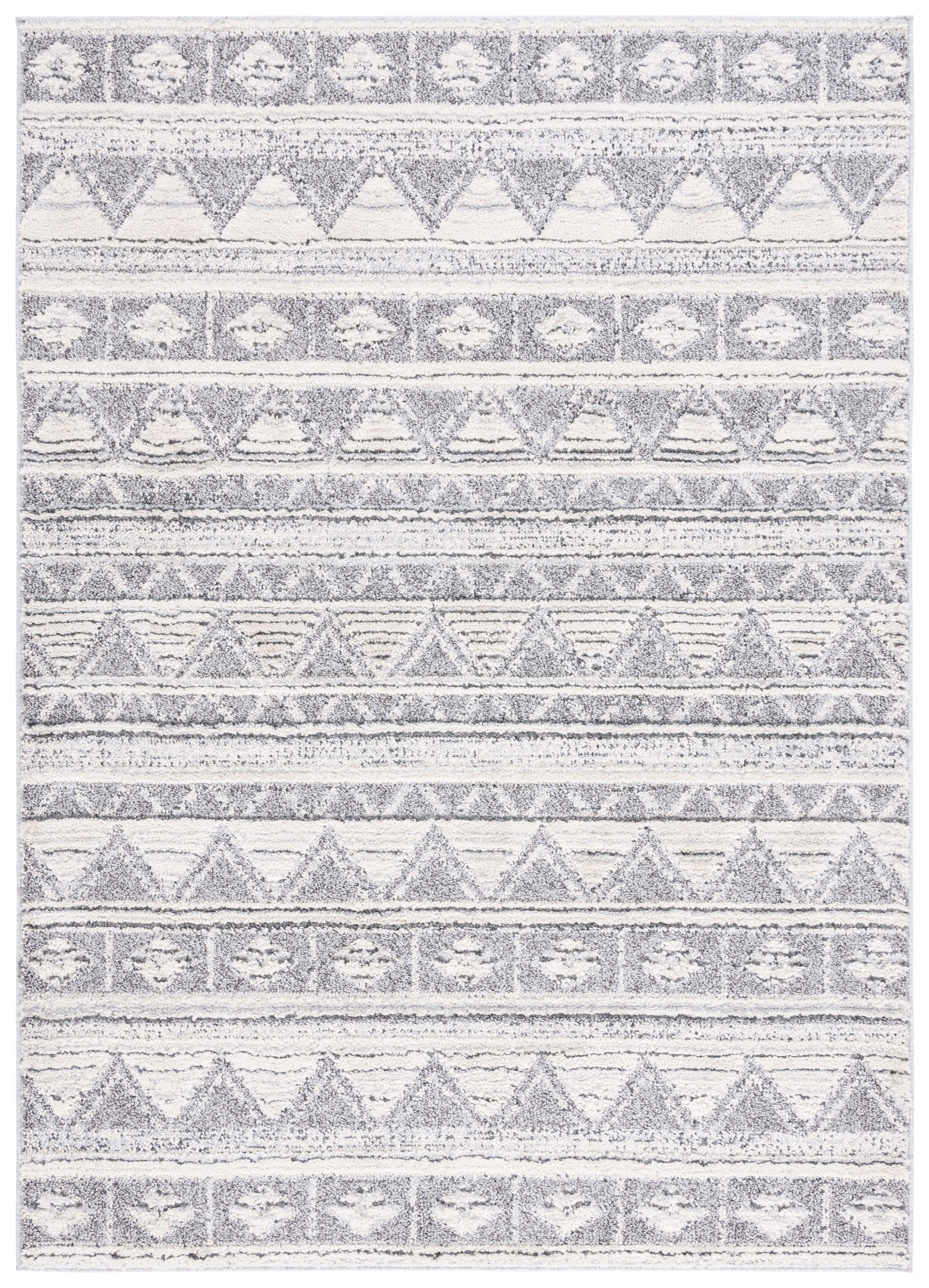 SAFAVIEH Martha Stewart Lucia Shag Area Rug, Ivory Grey/Dark Grey, 6'7" x 9'