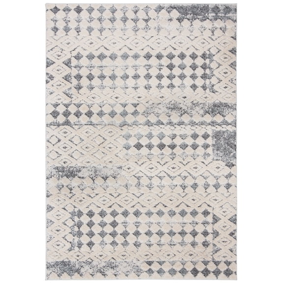 SAFAVIEH Martha Stewart Lucia Shag Area Rug, White/Light Grey, 4' x 6'