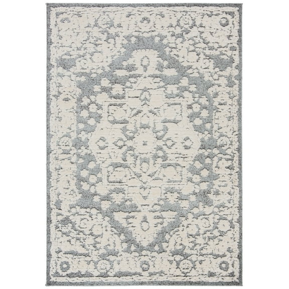SAFAVIEH Martha Stewart Lucia Shag Area Rug, White/Light Grey, 4' x 6'