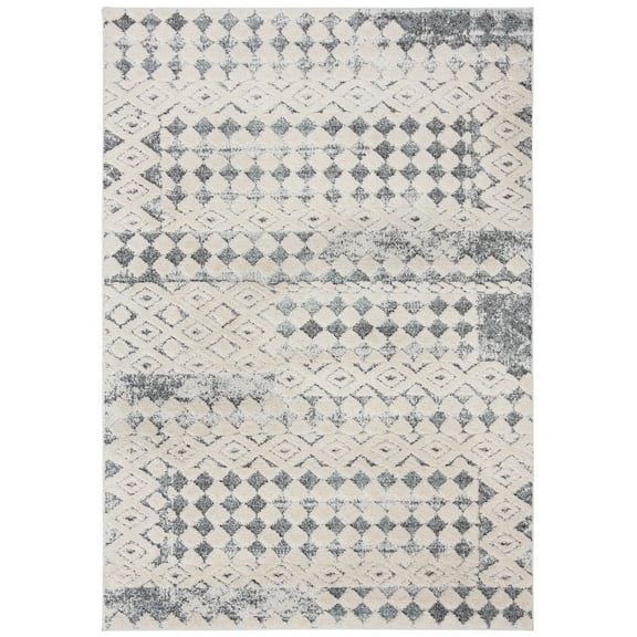 SAFAVIEH Martha Stewart Lucia Shag Area Rug, White/Light Grey, 5'1" x 7'6"