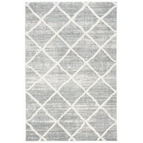 SAFAVIEH Martha Stewart Lucia Shag Area Rug, White/Light Grey, 5'1" x 7'6"