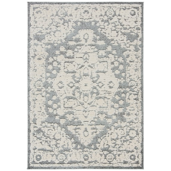 SAFAVIEH Martha Stewart Lucia Mihaela Diamond Shag Area Rug, White/Light Grey, 9' x 12'