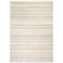 SAFAVIEH Martha Stewart Lucia Stephanie Striped Shag Area Rug, Light Grey/White, 2'6" x 3'9"