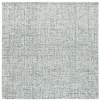 SAFAVIEH Martha Stewart Luther Solid Area Rug, Blue/Ivory, 6' x 6' Square
