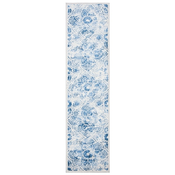 SAFAVIEH Martha Stewart Brentwood Nazca Floral Runner Rug, Cream/Blue, 2' x 12'
