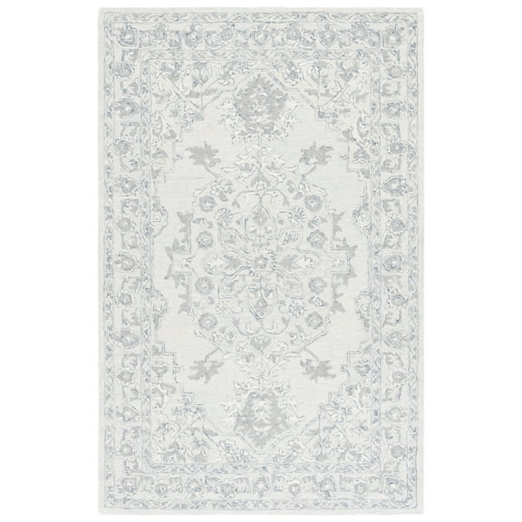 SAFAVIEH Martha Stewart Microloop Indoor Area Rug, Light Blue/Ivory, 5' x 8'