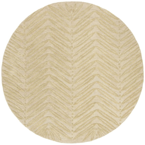 SAFAVIEH Martha Stewart Urban Chevron Floral Area Rug, Oolong Tea Green, 6' x 6' Round
