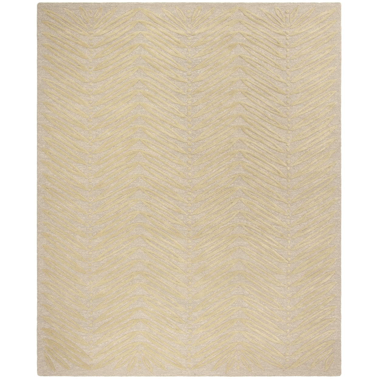 Oolong Tea Green Hand-Tufted Wool and Viscose Rug, 8' x 10'