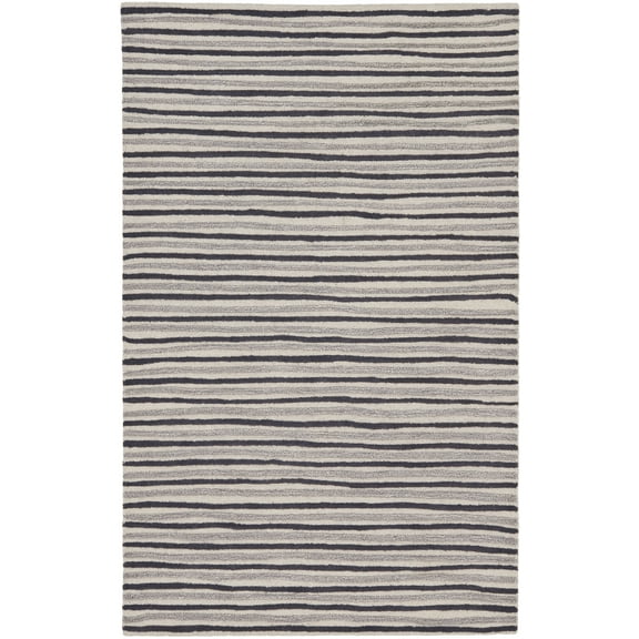 SAFAVIEH Martha Stewart Hand Drawn Stripe Area Rug, Wampum Purple, 9' x 12'
