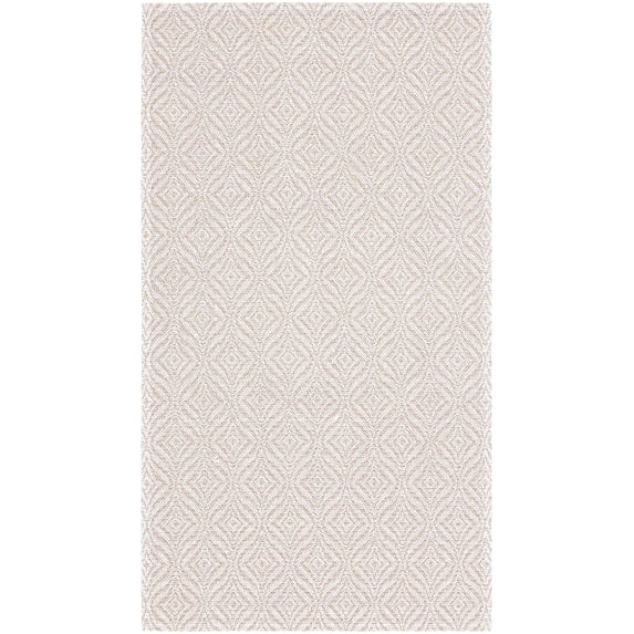 SAFAVIEH Martha Stewart Thom Geometric Cotton Area Rug, Beige/Grey, 4' x 6'