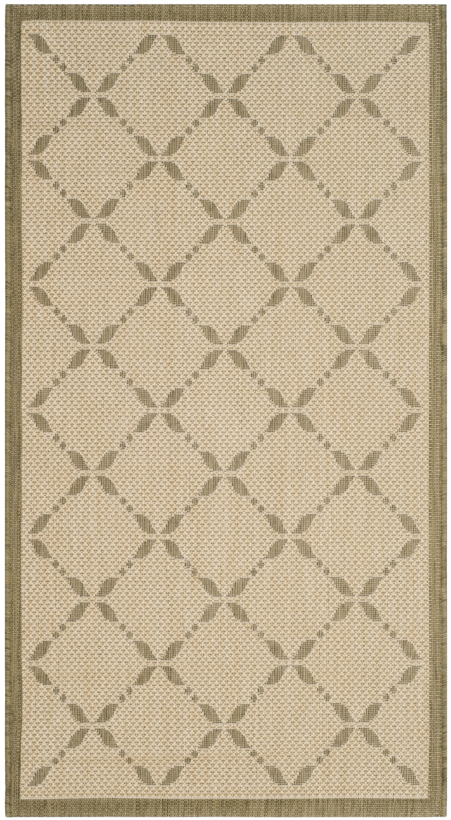 SAFAVIEH Martha Stewart Renee Geometric Indoor/Outdoor Area Rug, Cream/Green, 2'7" x 5'