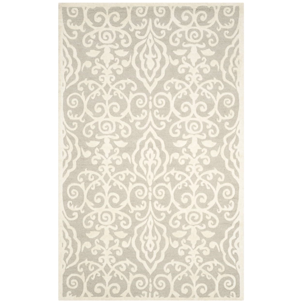 Gray Handmade Tufted Wool Square Area Rug 7' x 7'