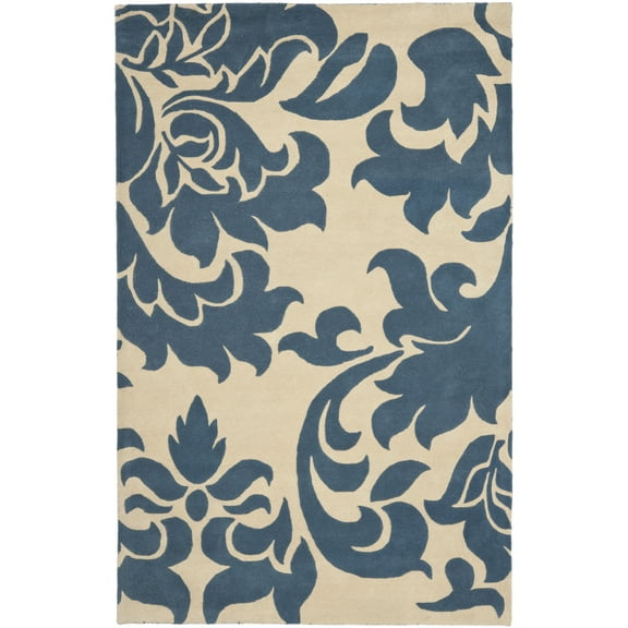 SAFAVIEH Martha Stewart MSR4546A Handmade Blue Suede Rug
