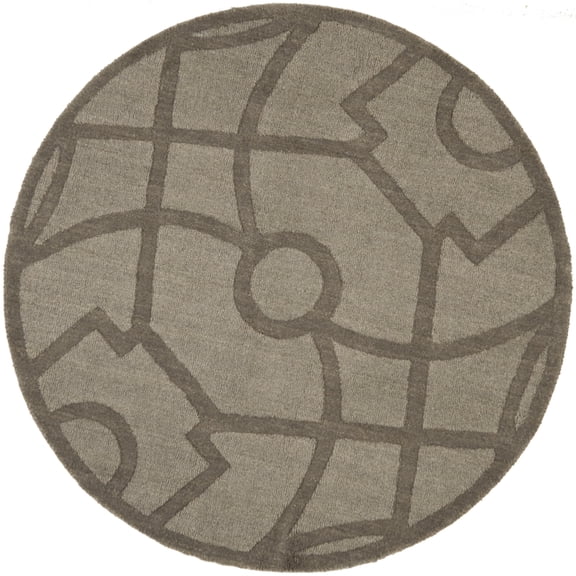 Safavieh Martha Stewart Fretwork Round Hand Tufted Cavern Geometric Area Rug, 4' x 4'