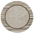thumbnail image 1 of SAFAVIEH Martha Stewart Striped Border Wool Area Rug, Tadpole Green, 8' x 8' Round, 1 of 8