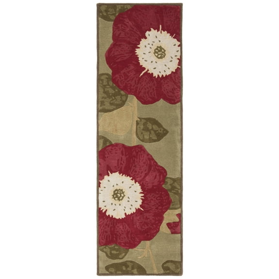 SAFAVIEH Martha Stewart Albus Floral Runner Rug, Dill, 2'3" x 10'