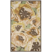 SAFAVIEH Martha Stewart Poppy Floral Wool Area Rug, Gold, 4' x 6'