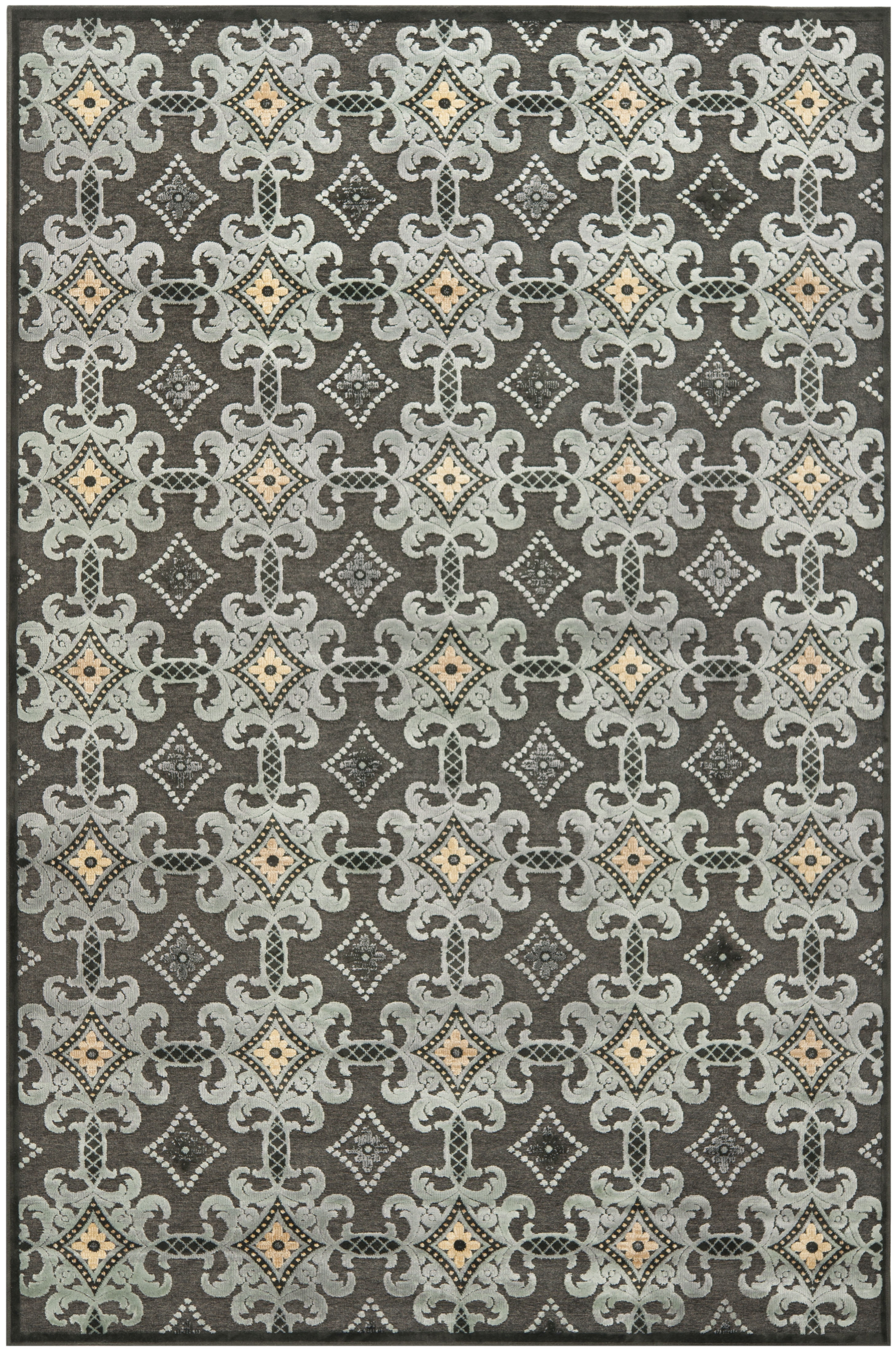 Anthracite Viscose Rectangular Reversible Handmade Rug 63" x 39"