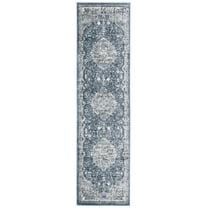 SAFAVIEH Martha Stewart Prarie Oregon Runner Rug, Navy/Ivory, 2'2" x 12'