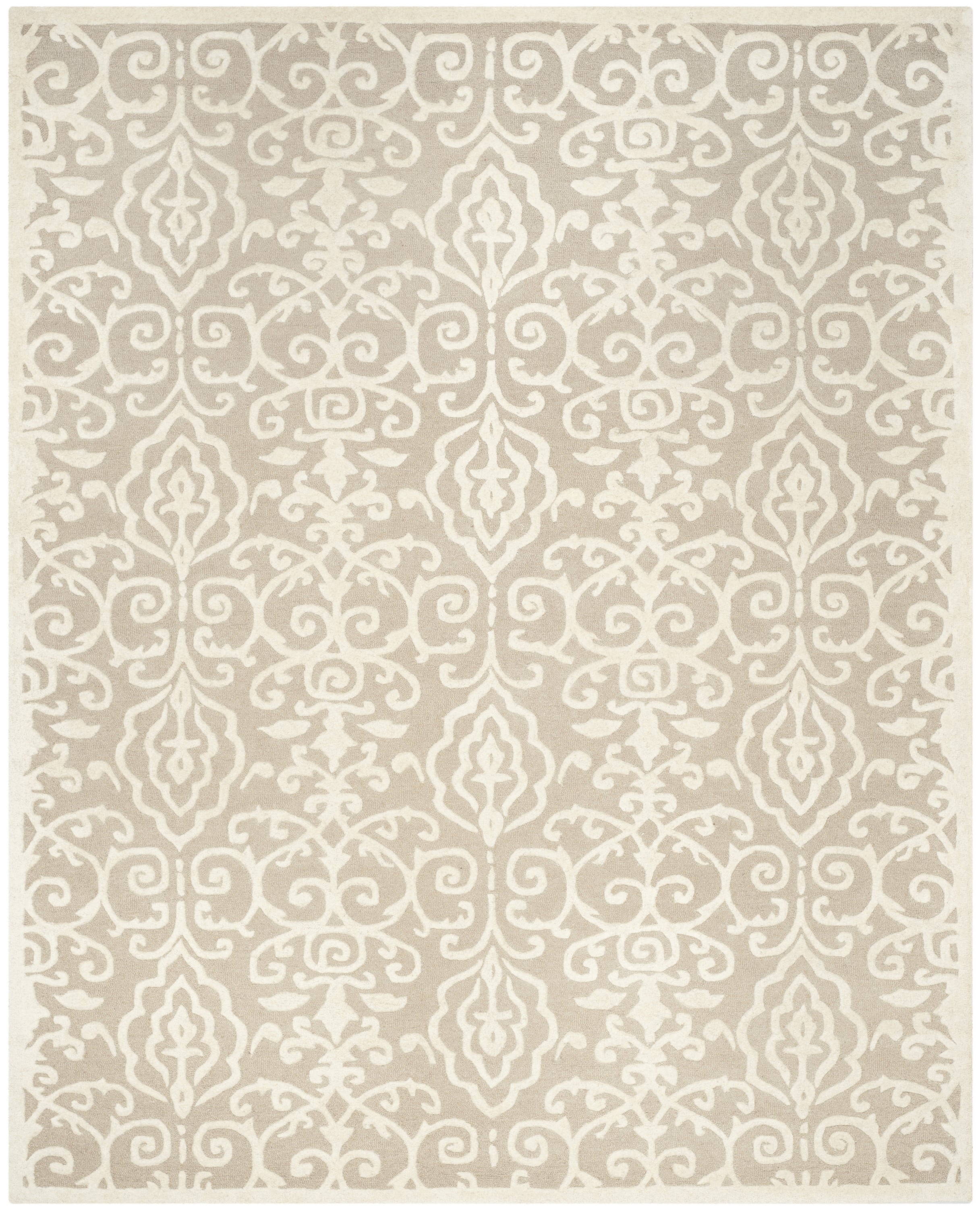 Handmade Gray Tufted Chenille and Wool Blend Area Rug, 10' x 14'