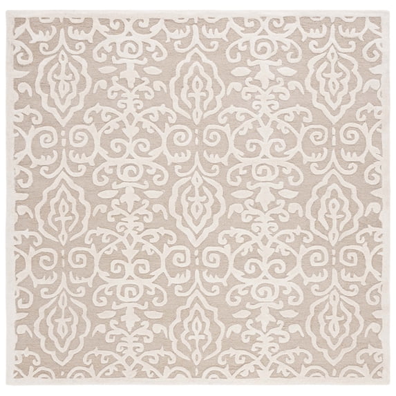 SAFAVIEH Martha Stewart Marais Geometric Damask Area Rug, Fledgling, 7' x 7' Square