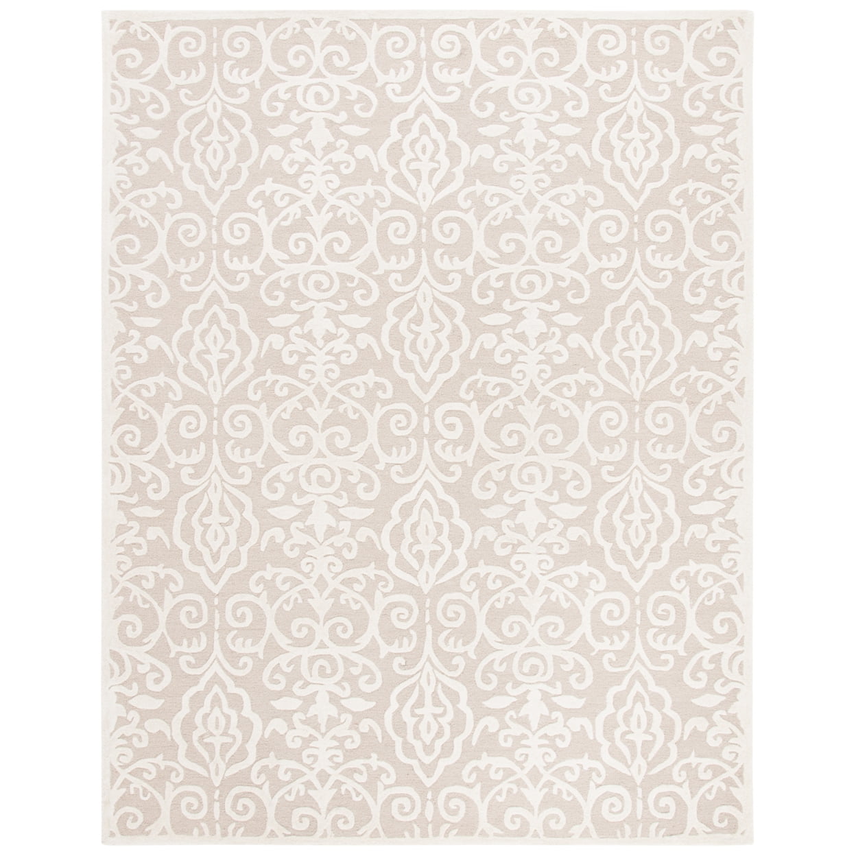 Handmade Tufted Floral Wool 8' x 10' Rectangular Rug