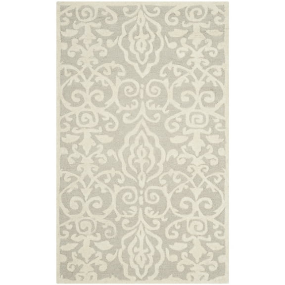 SAFAVIEH Martha Stewart Marais Geometric Damask Area Rug, Whetstone Grey, 3' x 5'