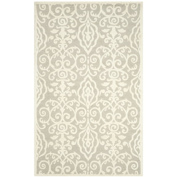 SAFAVIEH Martha Stewart Marais Geometric Damask Area Rug, Whetstone Grey, 5' x 8'