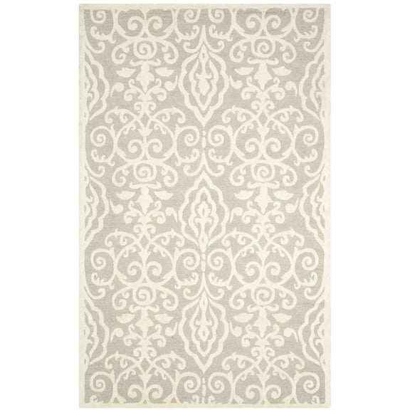 SAFAVIEH Martha Stewart Marais Geometric Damask Area Rug, Whetstone Grey, 6' x 9'