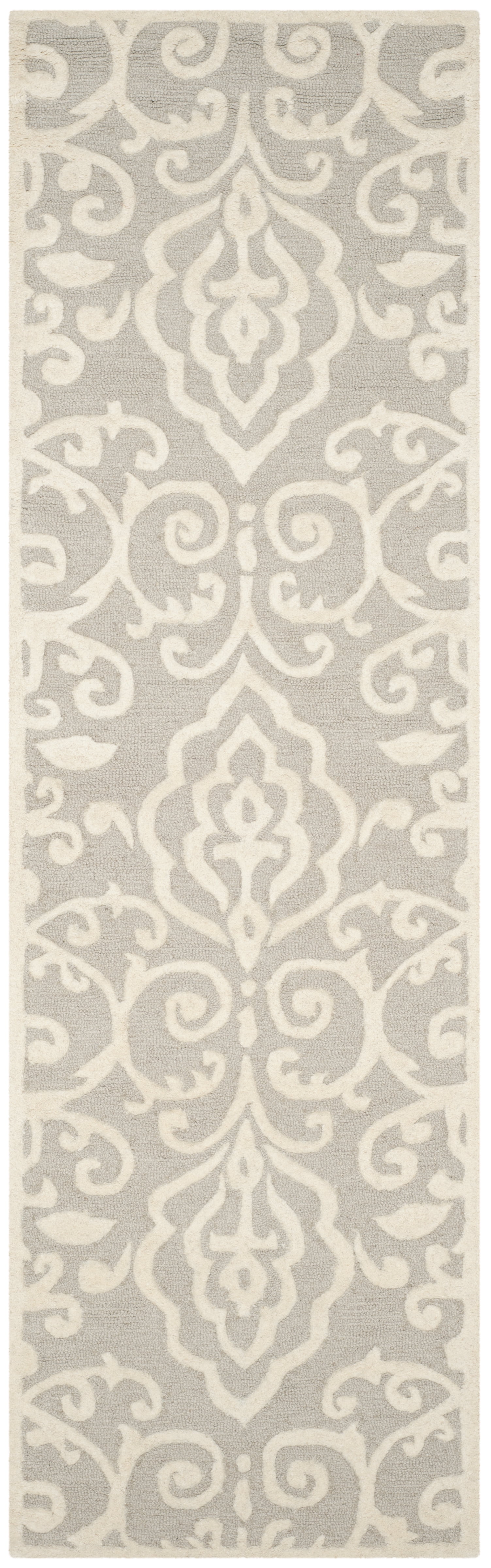 SAFAVIEH Martha Stewart Marais Geometric Damask Runner Rug, Whetstone Grey, 2'3" x 10'