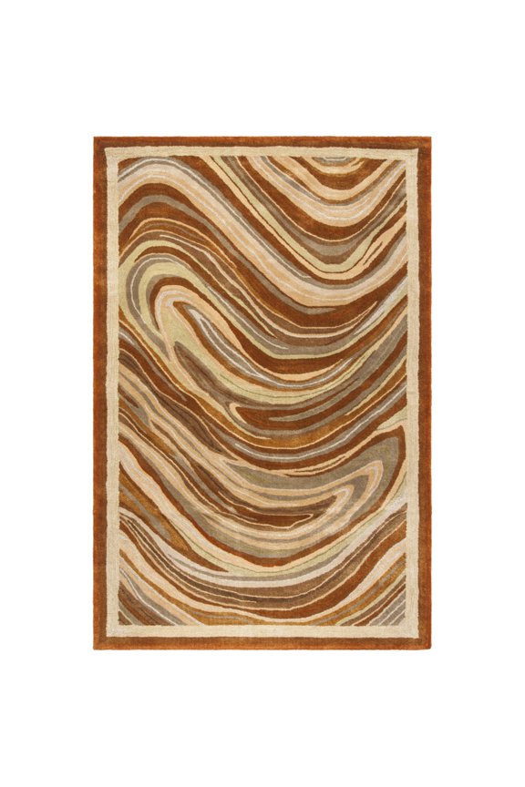 Martha Stewart Marble Swirl October Leaf Area Rug, October Leaf Red, 5'6" x 8'6"