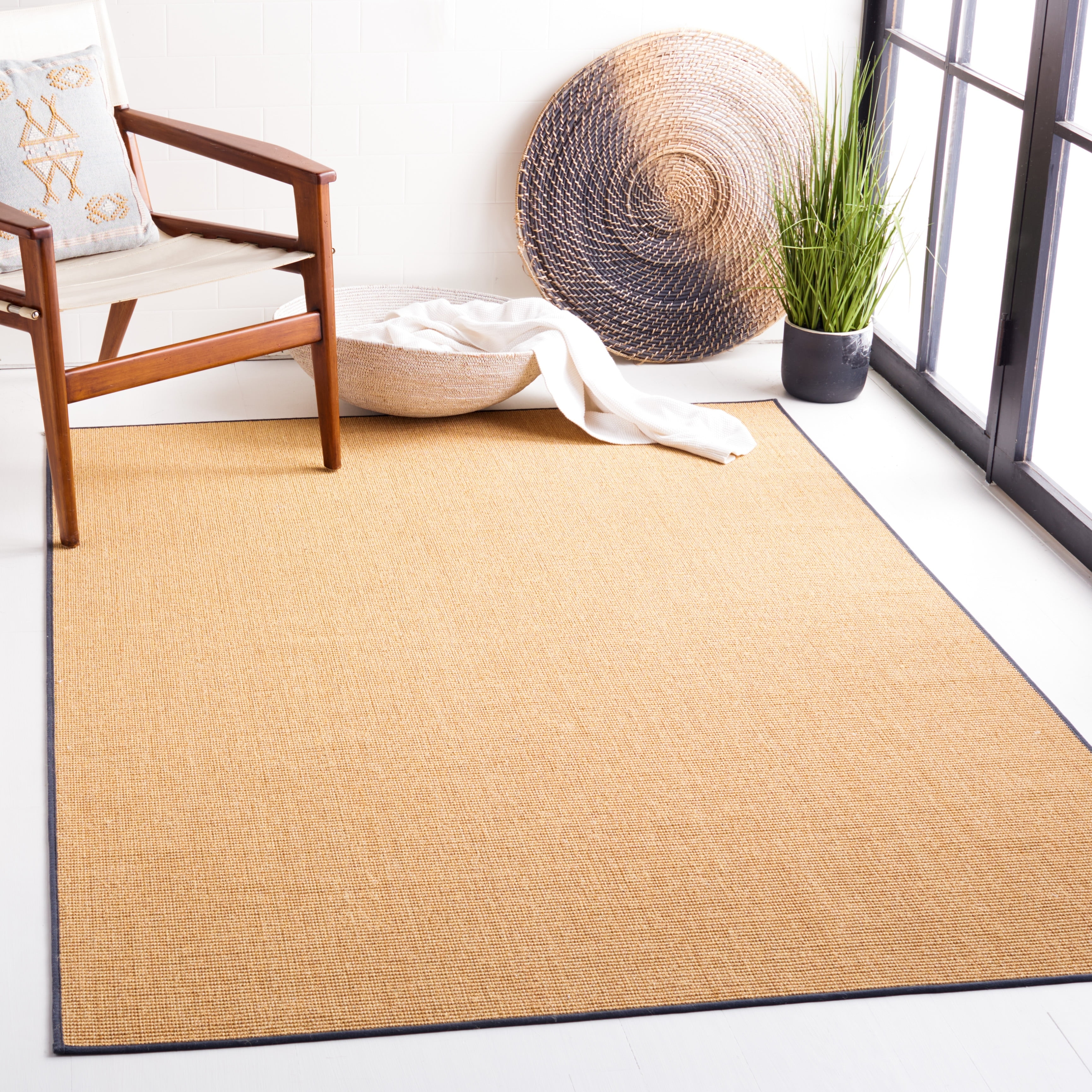 Natural & Gray Handmade Wool Cotton Silk 6' x 9' Area Rug
