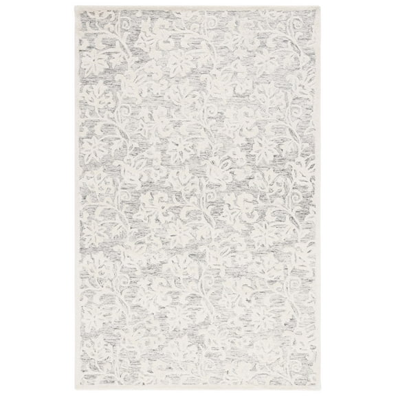 SAFAVIEH Martha Stewart Metro Floral Area Rug, Grey/Ivory, 5' x 8'