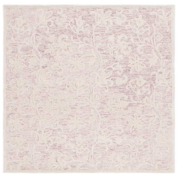 SAFAVIEH Martha Stewart Metro Floral Area Rug, Pink/Ivory, 6' x 6' Square