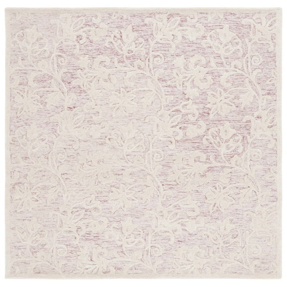 SAFAVIEH Martha Stewart Metro Floral Area Rug, Pink/Ivory, 6' x 6' Square