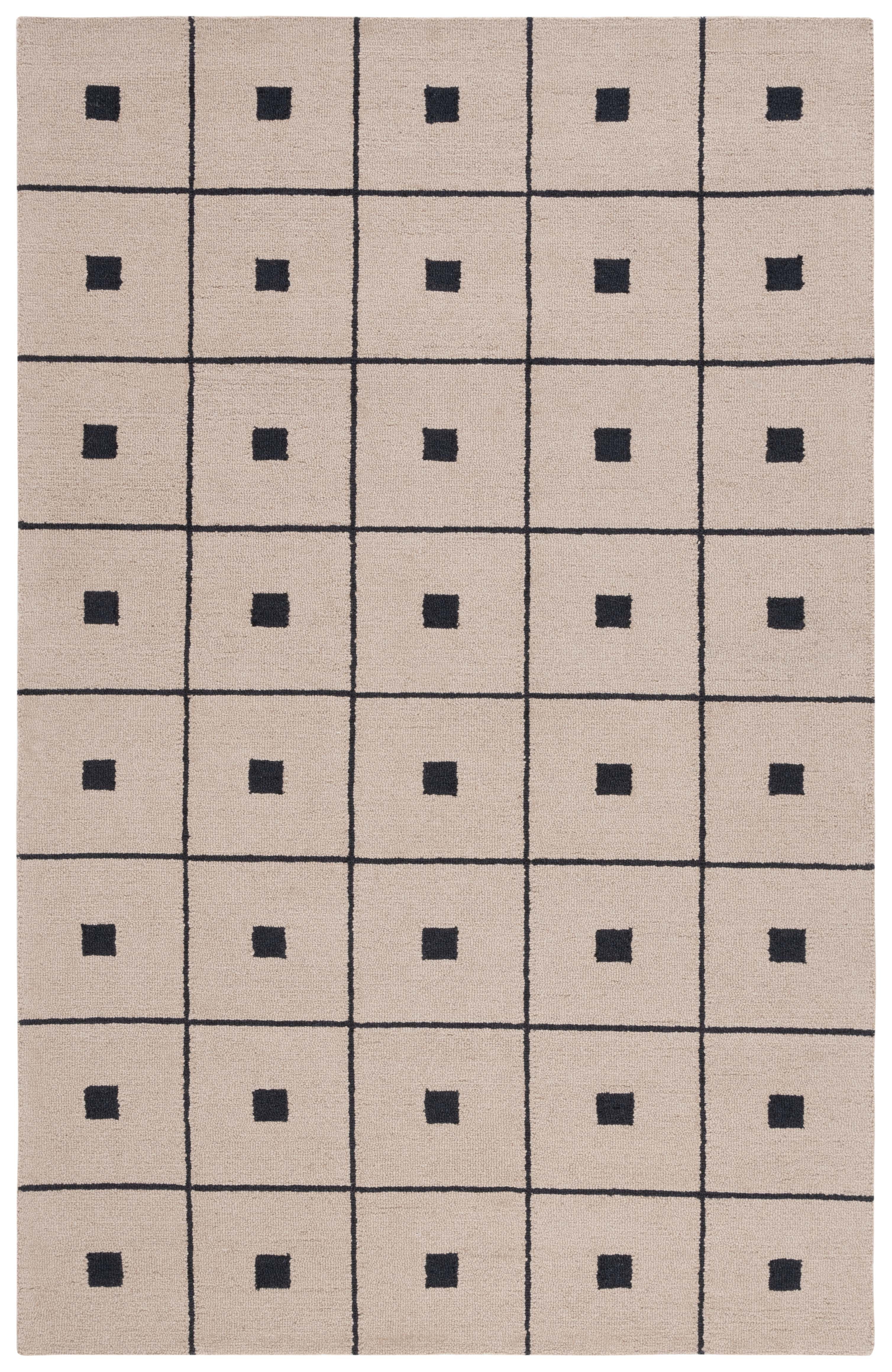 SAFAVIEH Martha Stewart Micro Loop Area Rug, Beige/Black, 4' x 6'