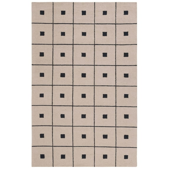 SAFAVIEH Martha Stewart Micro Loop Area Rug, Beige/Black, 4' x 6'
