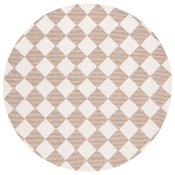 SAFAVIEH Martha Stewart Micro Loop Area Rug, Natural/Beige, 6' x 6' Round