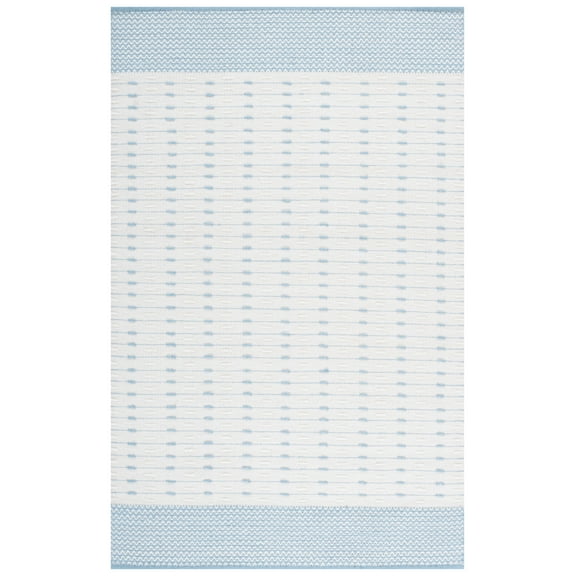 SAFAVIEH Martha Stewart Mindy Geometric Area Rug, Light Blue/Ivory, 3' x 5'
