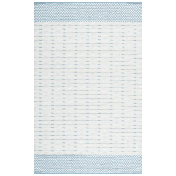 SAFAVIEH Martha Stewart Mindy Geometric Area Rug, Light Blue/Ivory, 5' x 8'